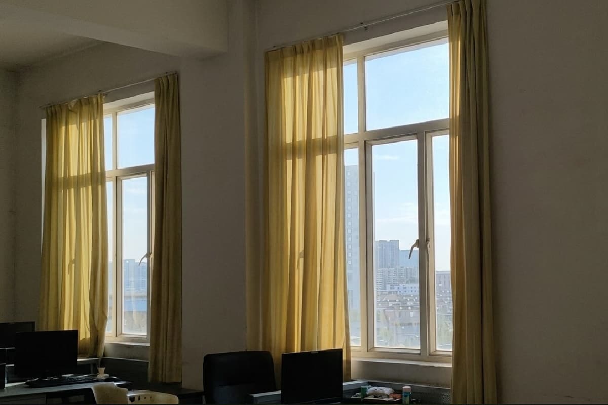 The same windows with a clear view outside and an evenly lit room